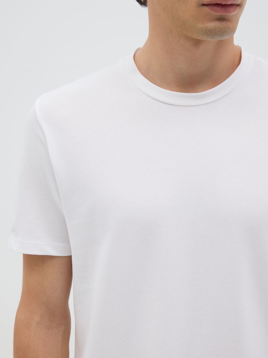Men's white regular fit stretch cotton t-shirt_2