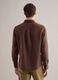 Camicia a maniche lunghe in puro lino marrone regular fit_3