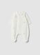 White organic cotton-blend sleepsuit with collar_0