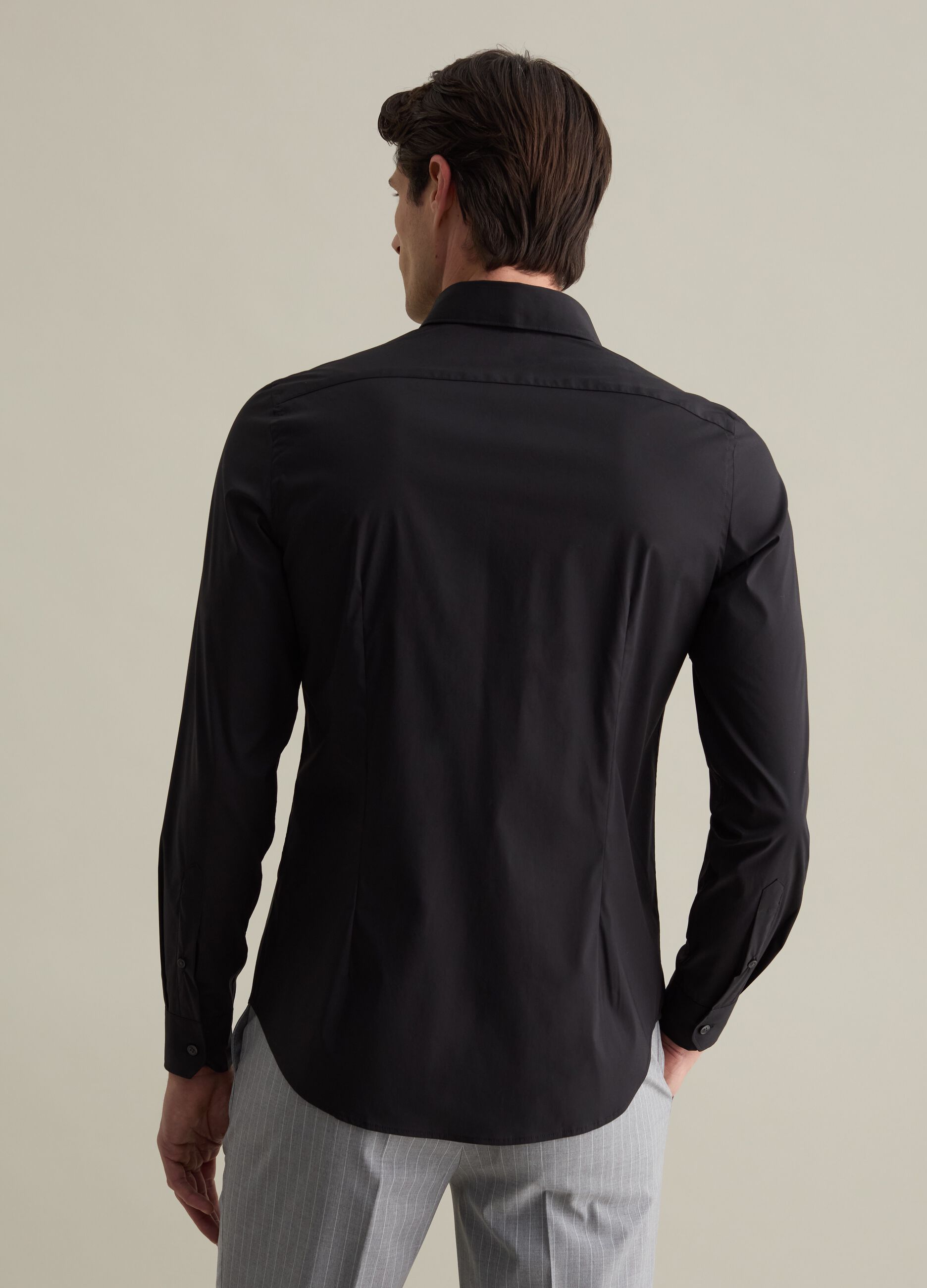 Camicia slim fit stretch tinta unita