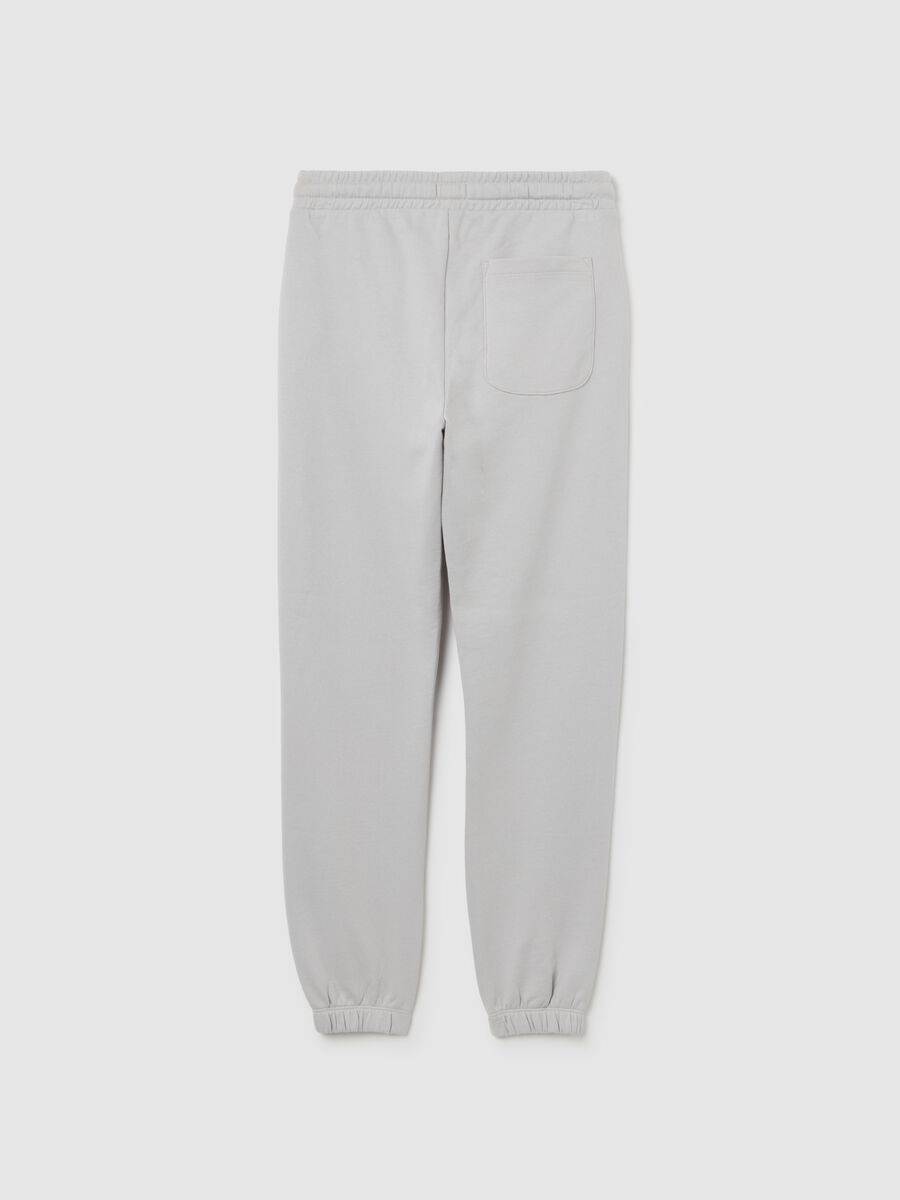 Pantaloni jogger da ragazzo in puro cotone grigio regular fit_4