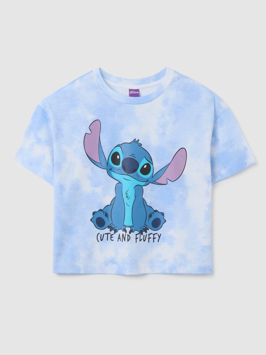T-shirt da ragazza in puro cotone azzurra regular fit_0