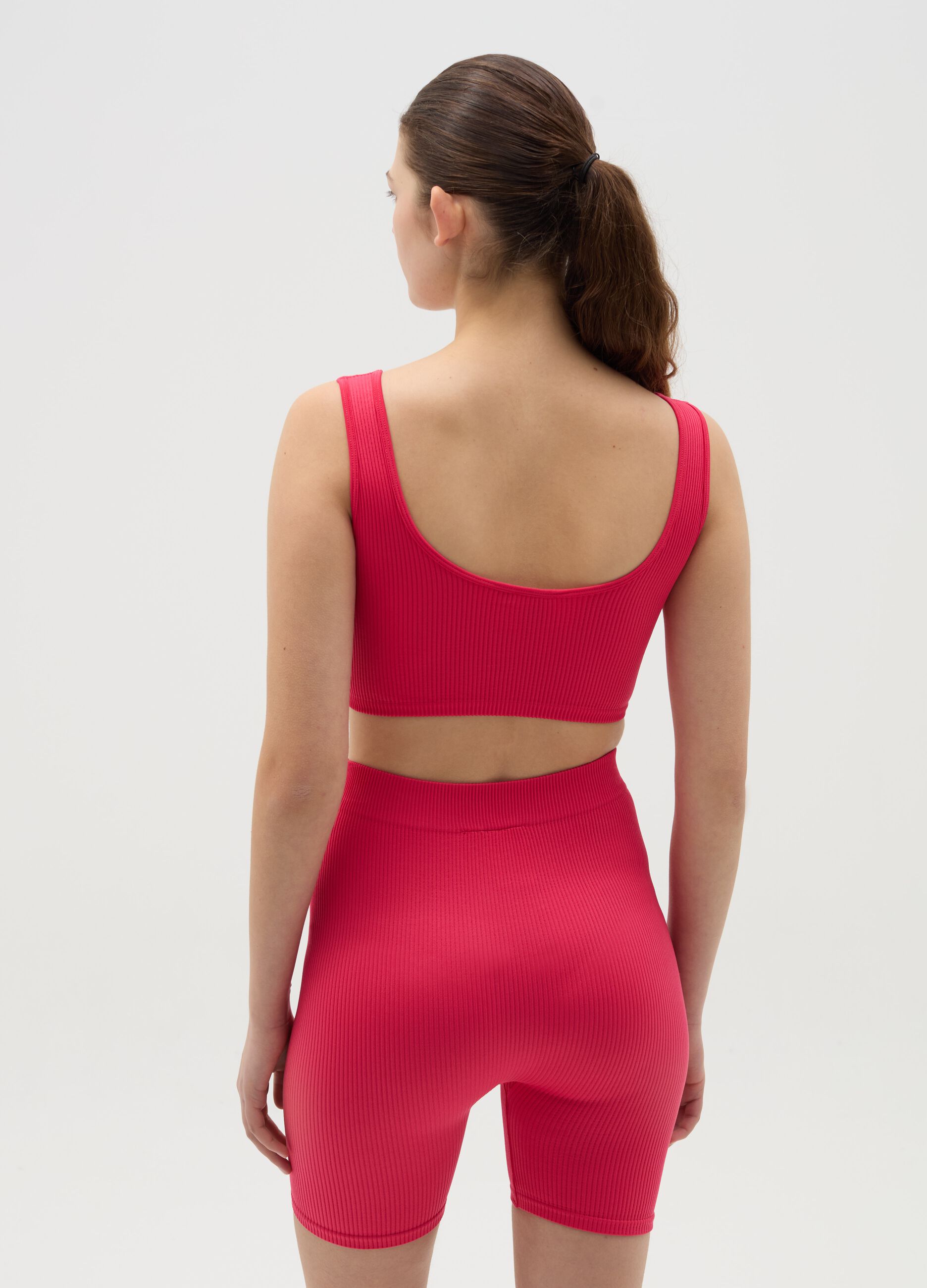 Ribbed cycle shorts