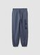Grey oversized pure cotton jogger trousers with "Get Hyped" slogan for boys_0