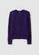 Purple pure cotton cable-knit crew-neck jumper_4