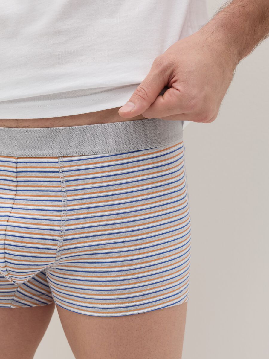 Midi boxer shorts in stretch cotton with pattern._2