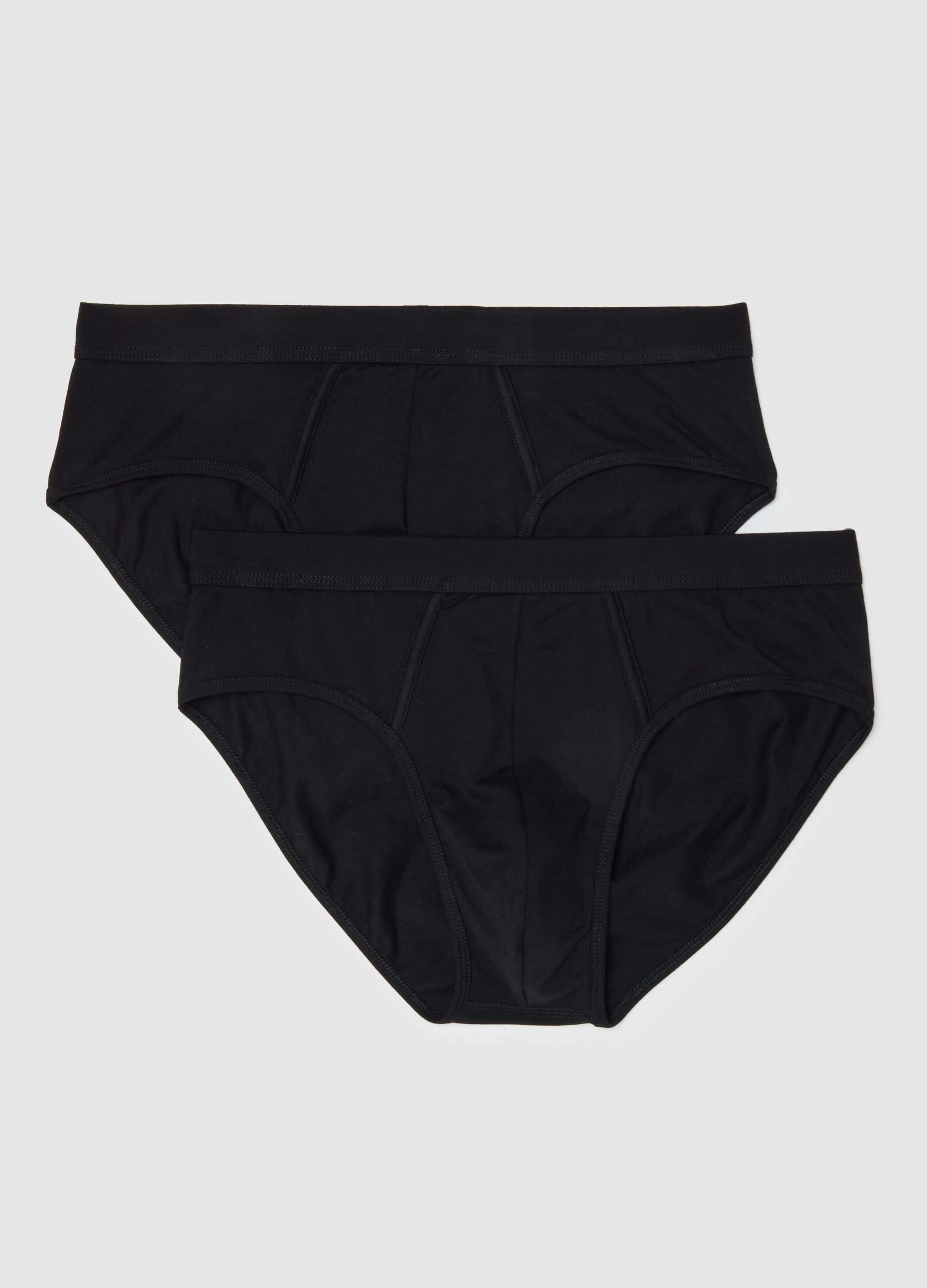 Pack of black elasticated cotton briefs
