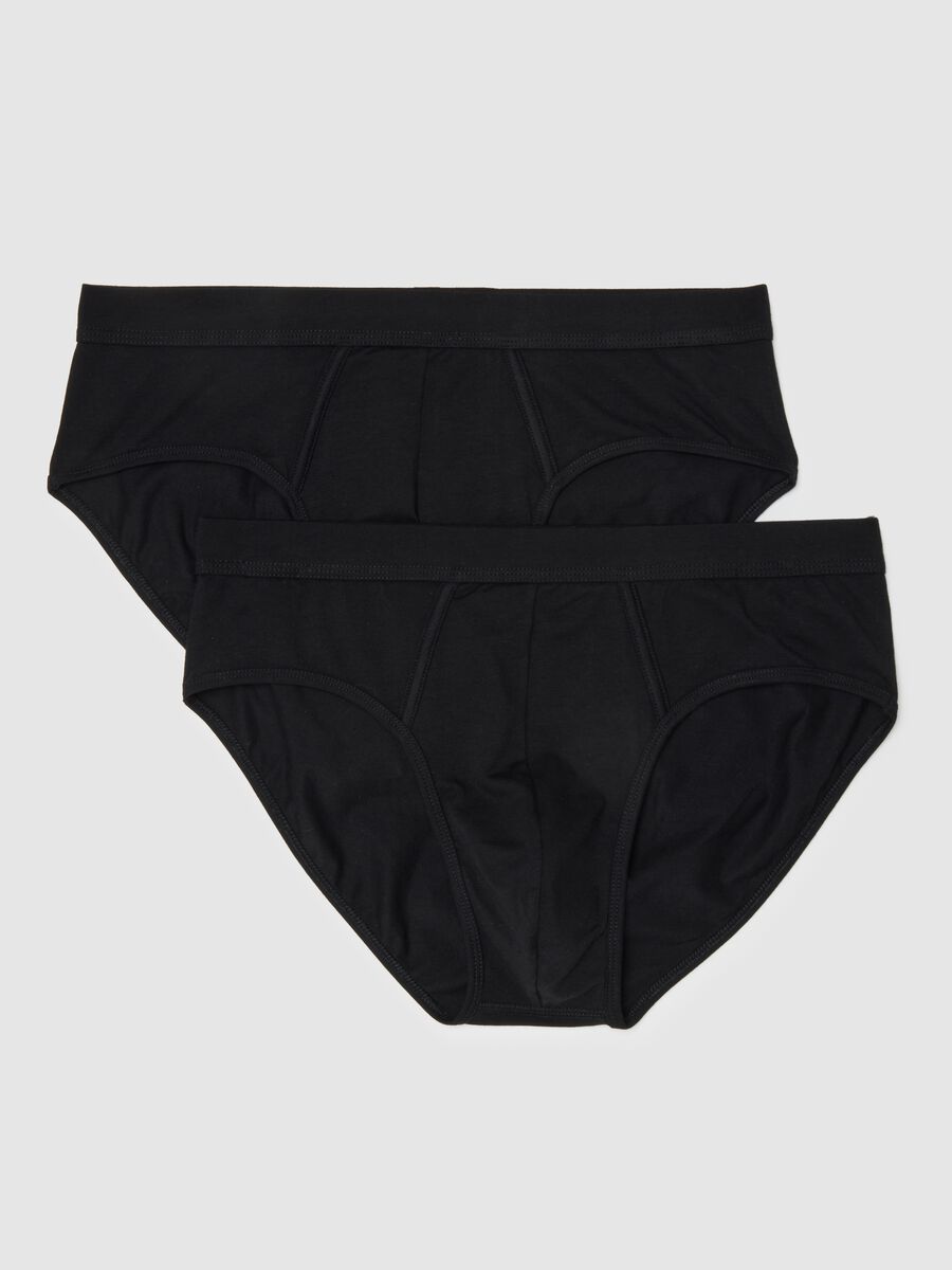 Pack of black elasticated cotton briefs_4