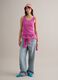 Tank top in cotone elasticizzato rosa regular fit_1