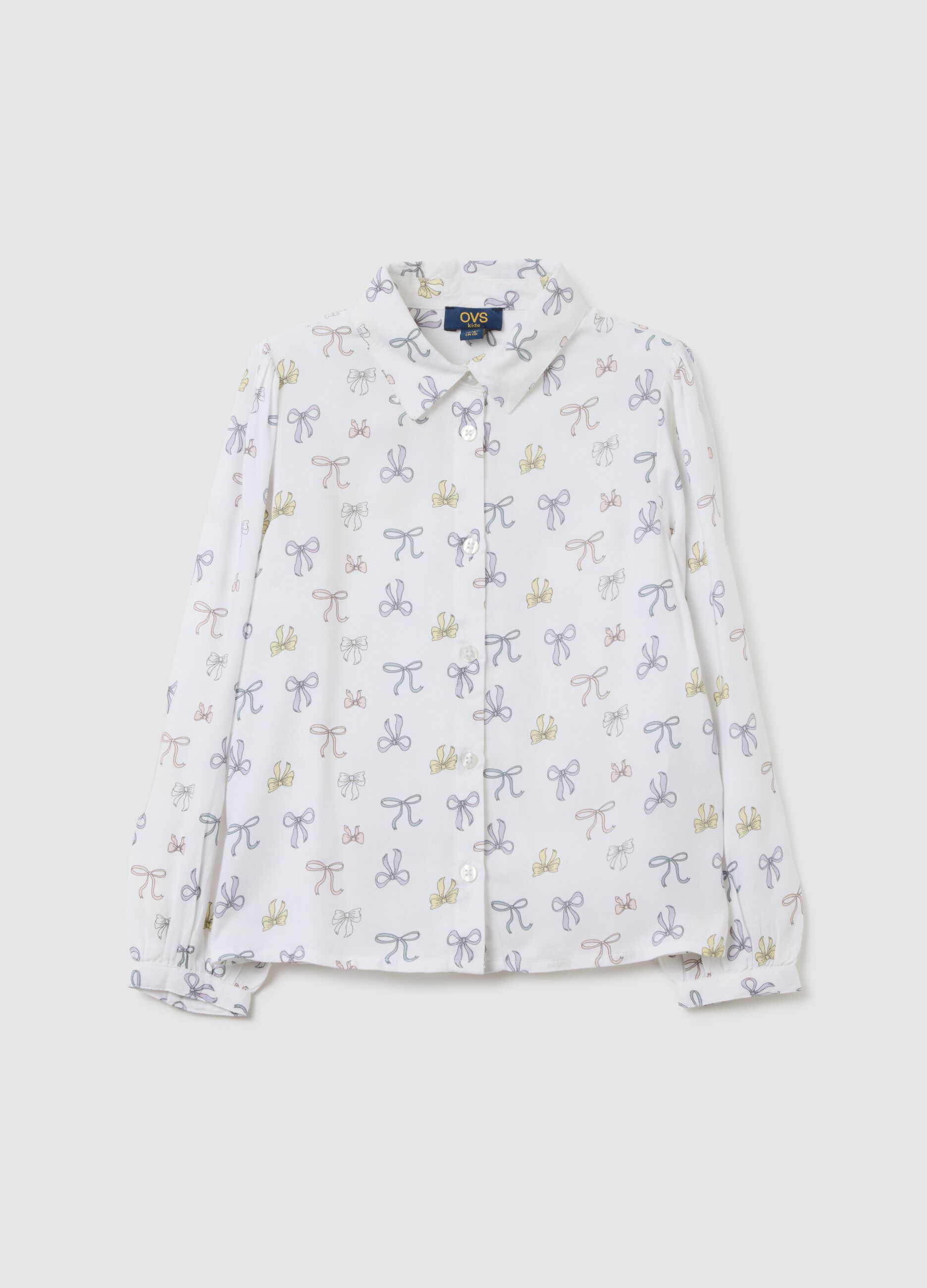 Girls' white regular fit shirt