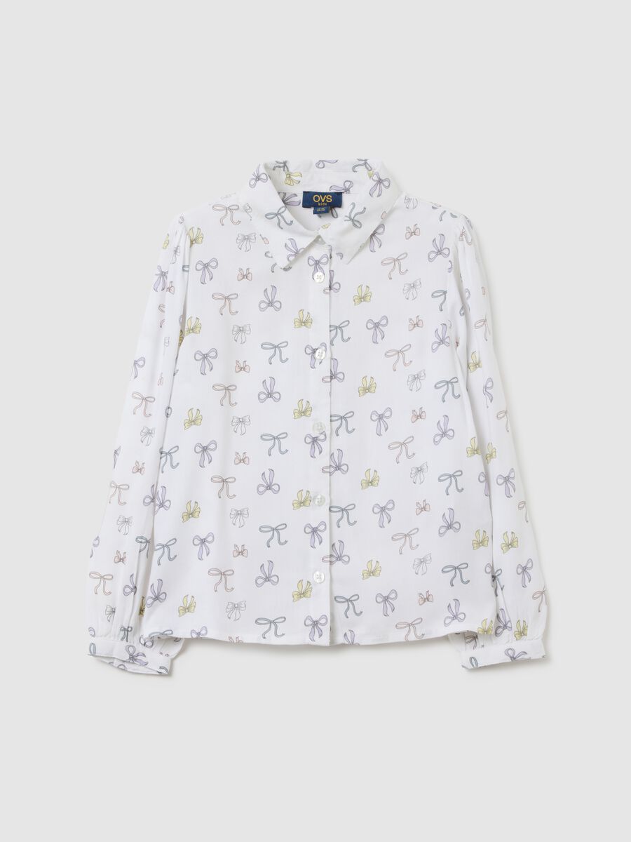 Camicia da bambina bianca regular fit_0