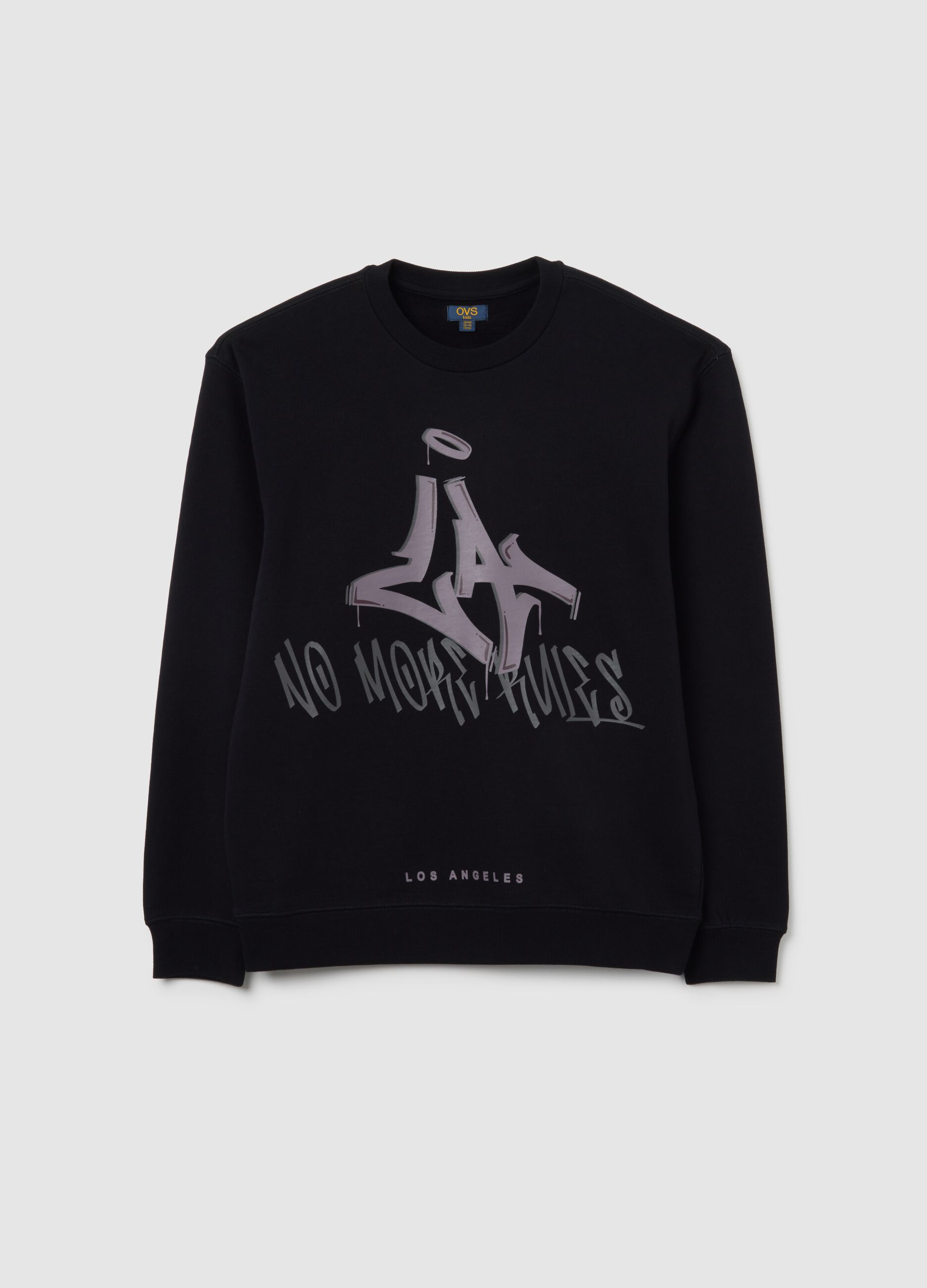 Boys' oversized pure cotton black sweatshirt