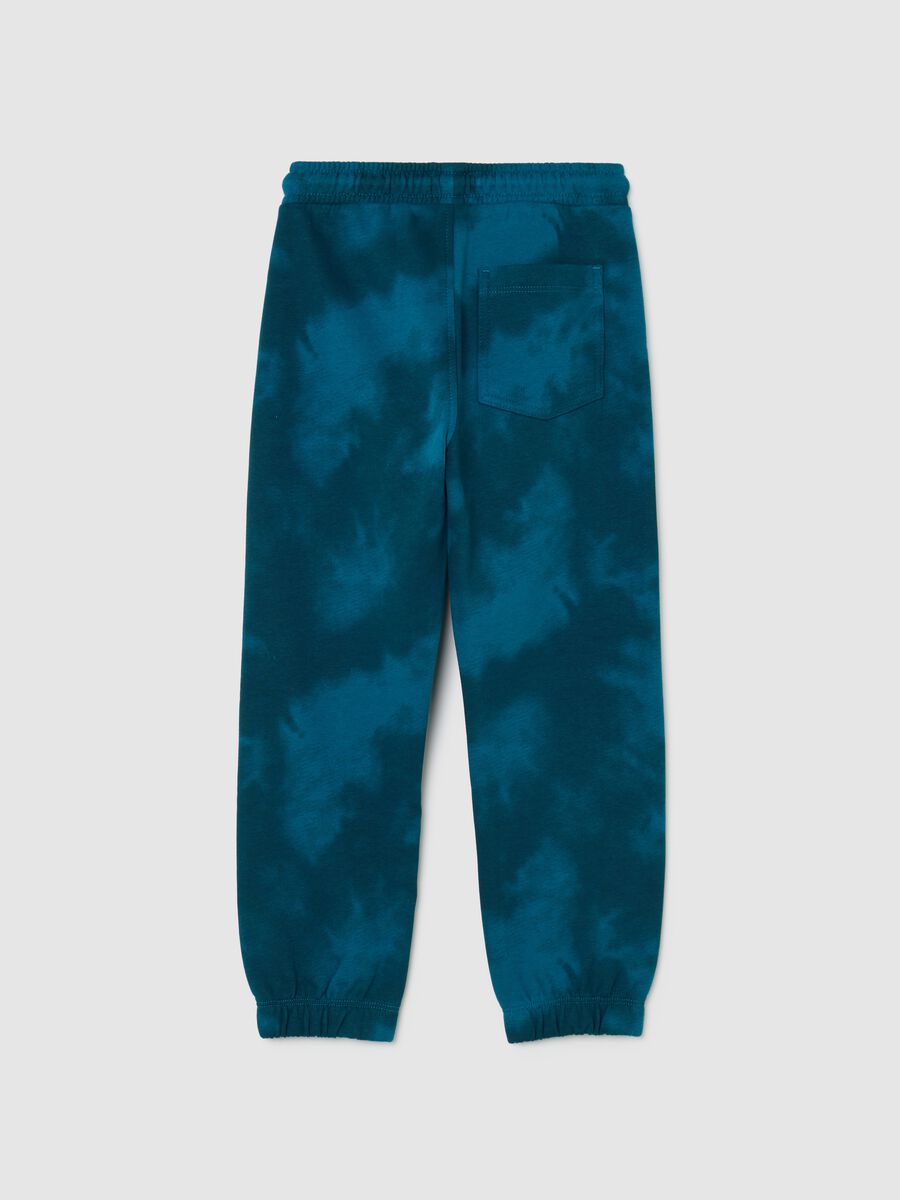 Multicoloured children's joggers in pure cotton with Tie-Dye pattern_1