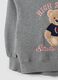 Grey cotton-viscose blend sweatshirt with embroidered teddy bear for girls_3