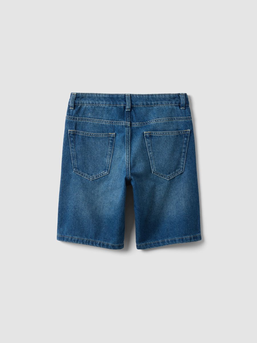 Boys&rsquo; blue denim cotton-blend regular-fit shorts_4