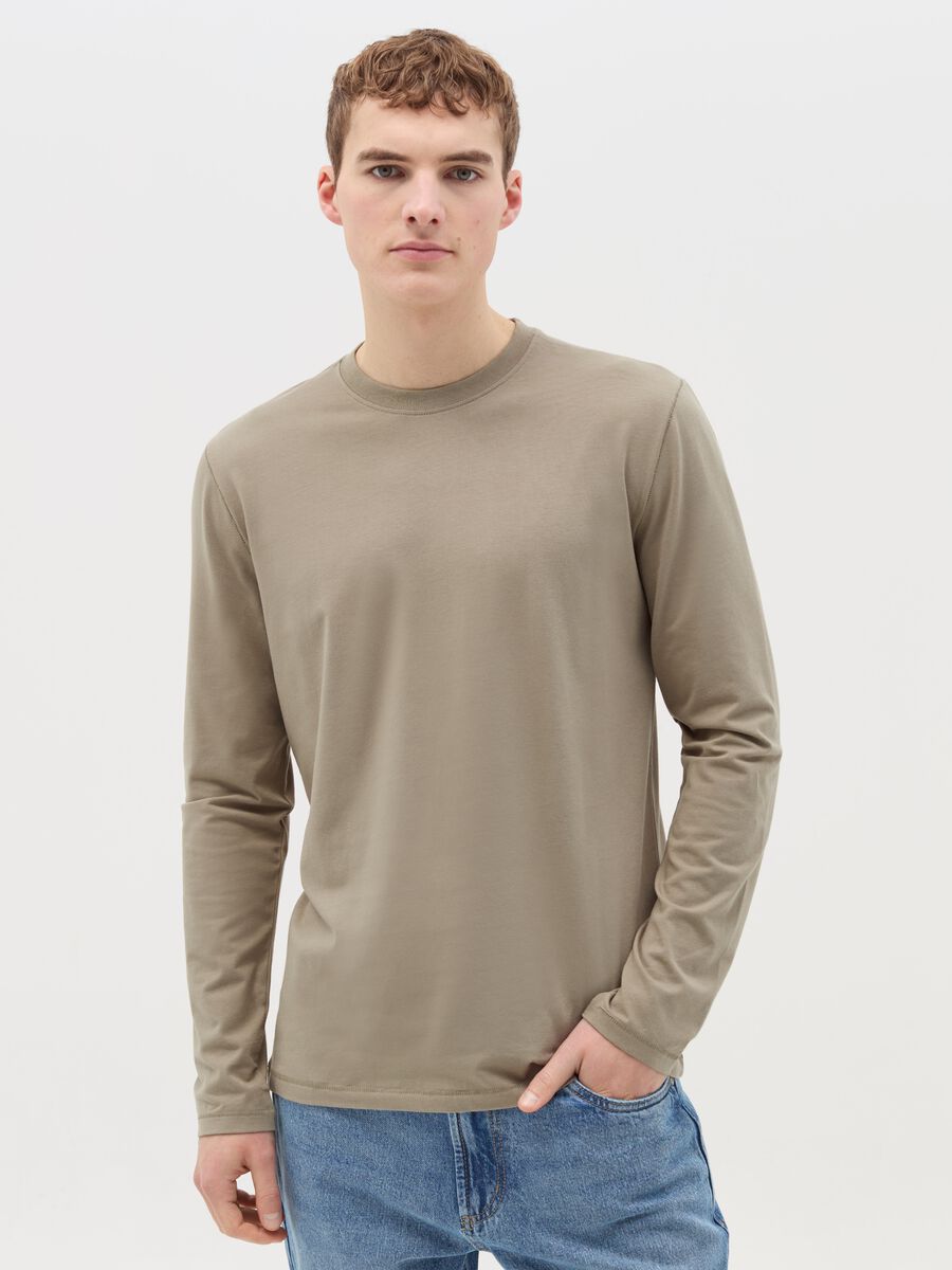 Long-sleeved T-shirt in stretch cotton_0