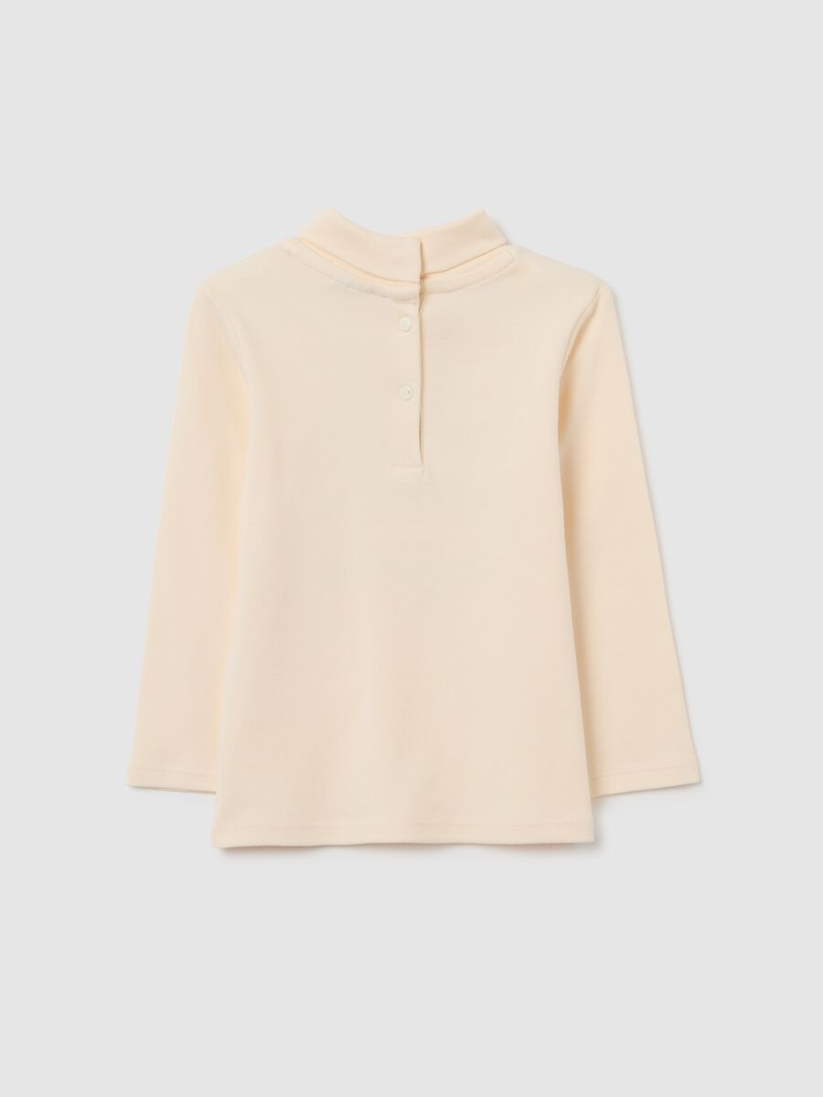 Beige regular fit pure cotton girl's jumper_1