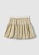 Pure cotton beige skirt with regular fit and ruched design_4