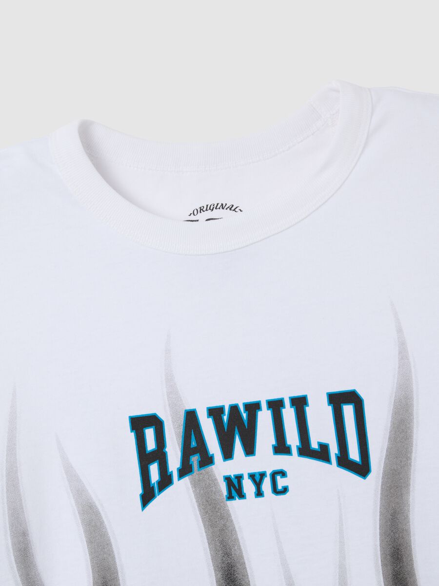 T-shirt in puro cotone multicolor con stampe_5