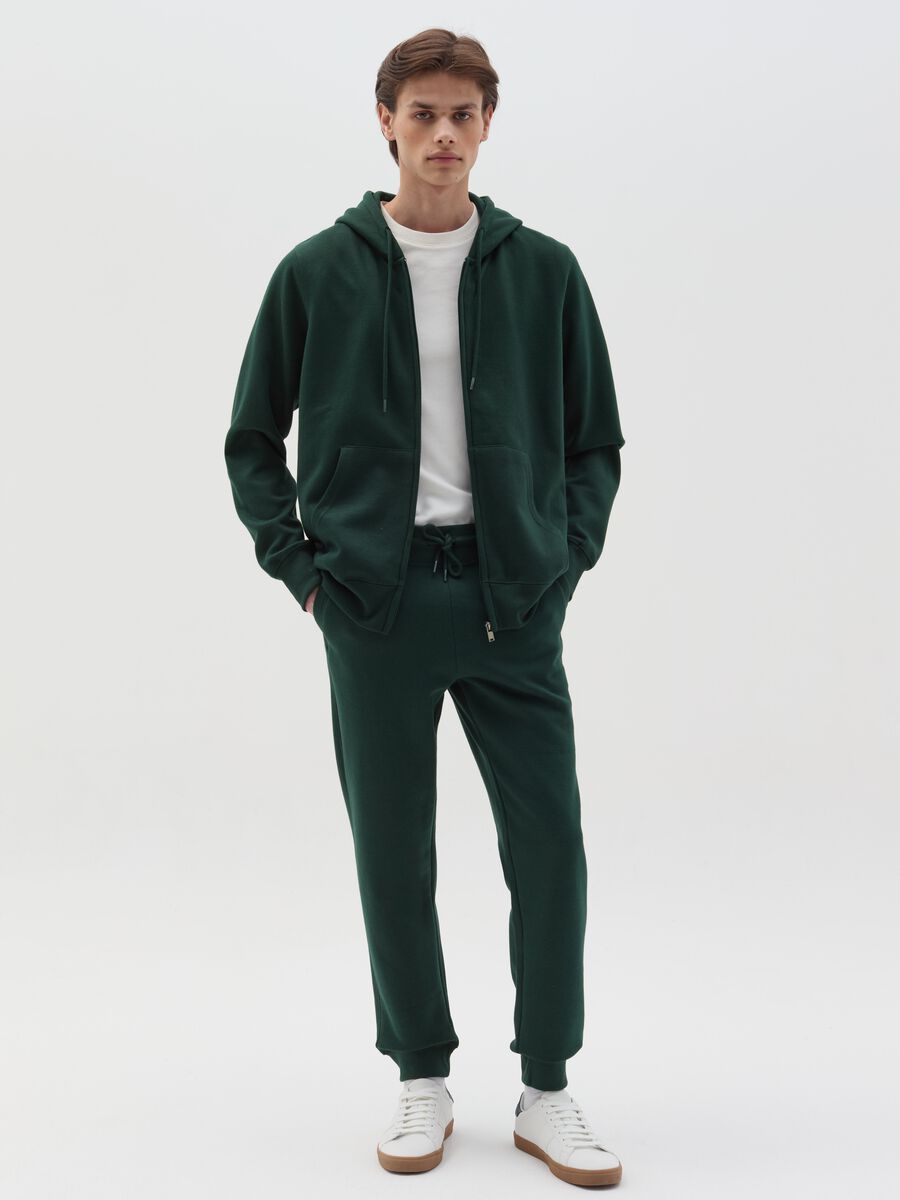 Fleece joggers with pockets and drawstring_0