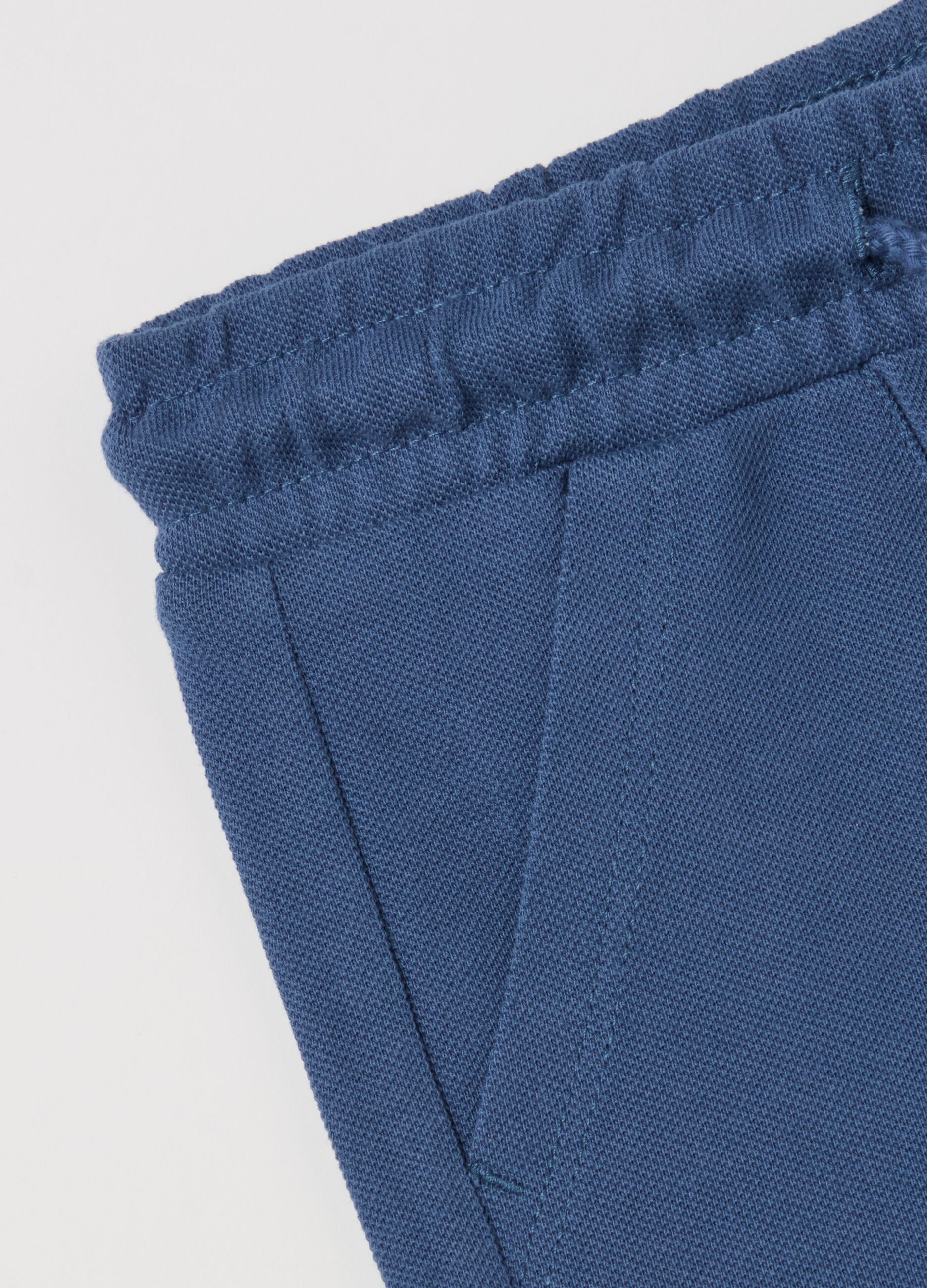 Piquet Bermuda shorts with drawstring