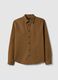 Brown pure cotton regular fit shirt_0