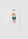 Girls' white regular fit stretch cotton t-shirt_3