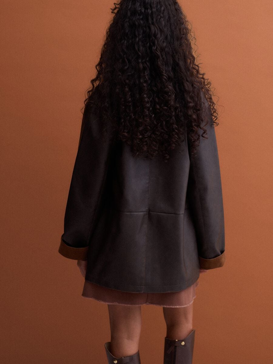 Brown regular-fit viscose-blend jacket_3