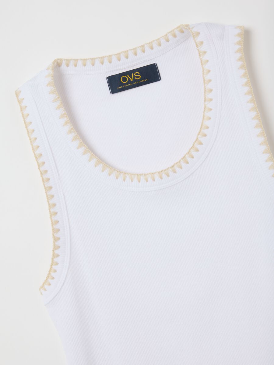Women's White Stretch Cotton Vest_5