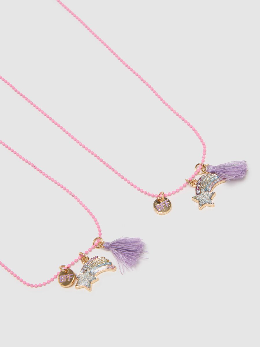 Collana da ragazza in ottone multicolor con ciondoli_2