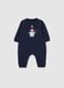 Blue pure cotton baby romper with embroidery_0