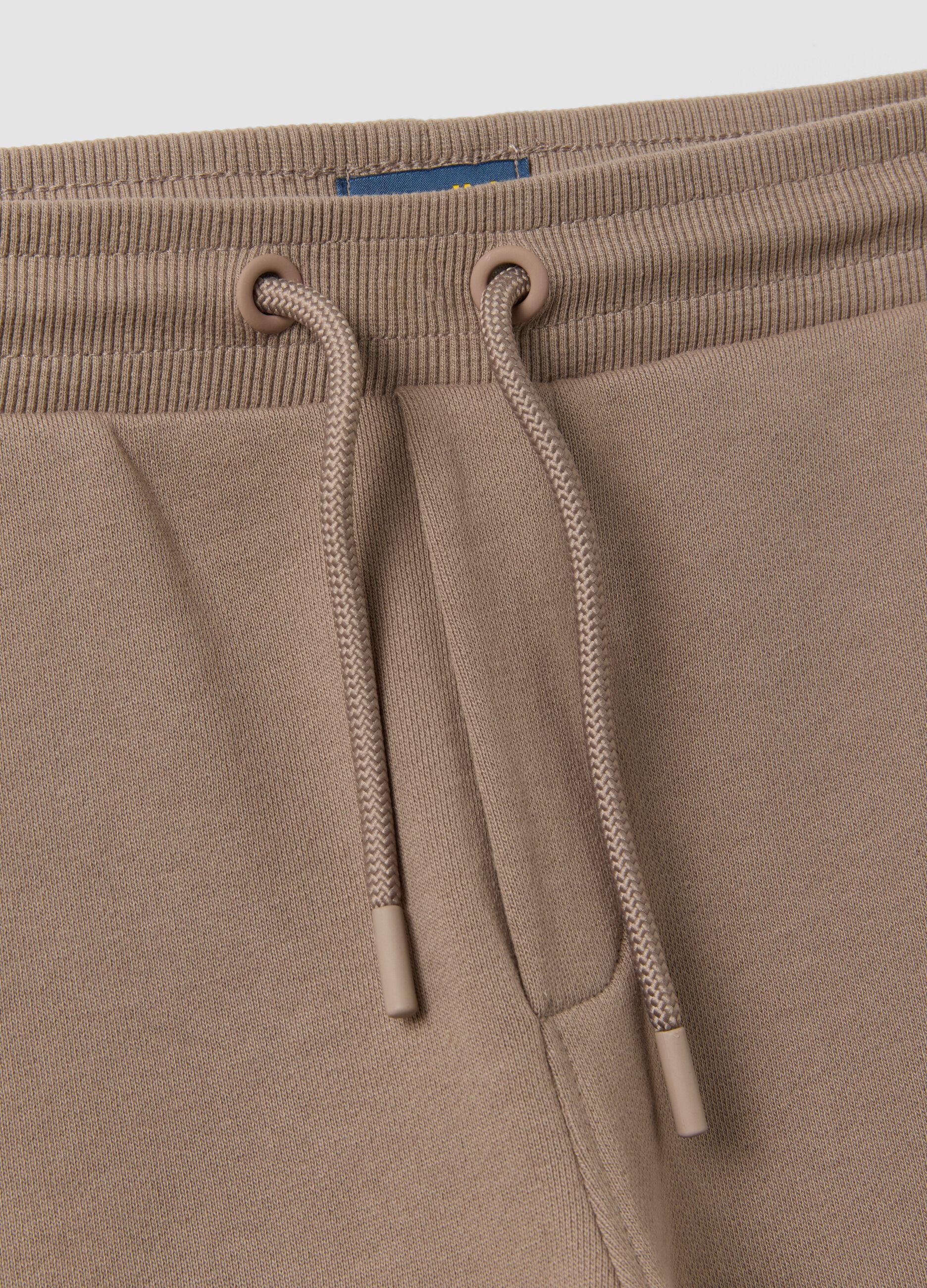 Beige organic cotton comfort-fit joggers for boys