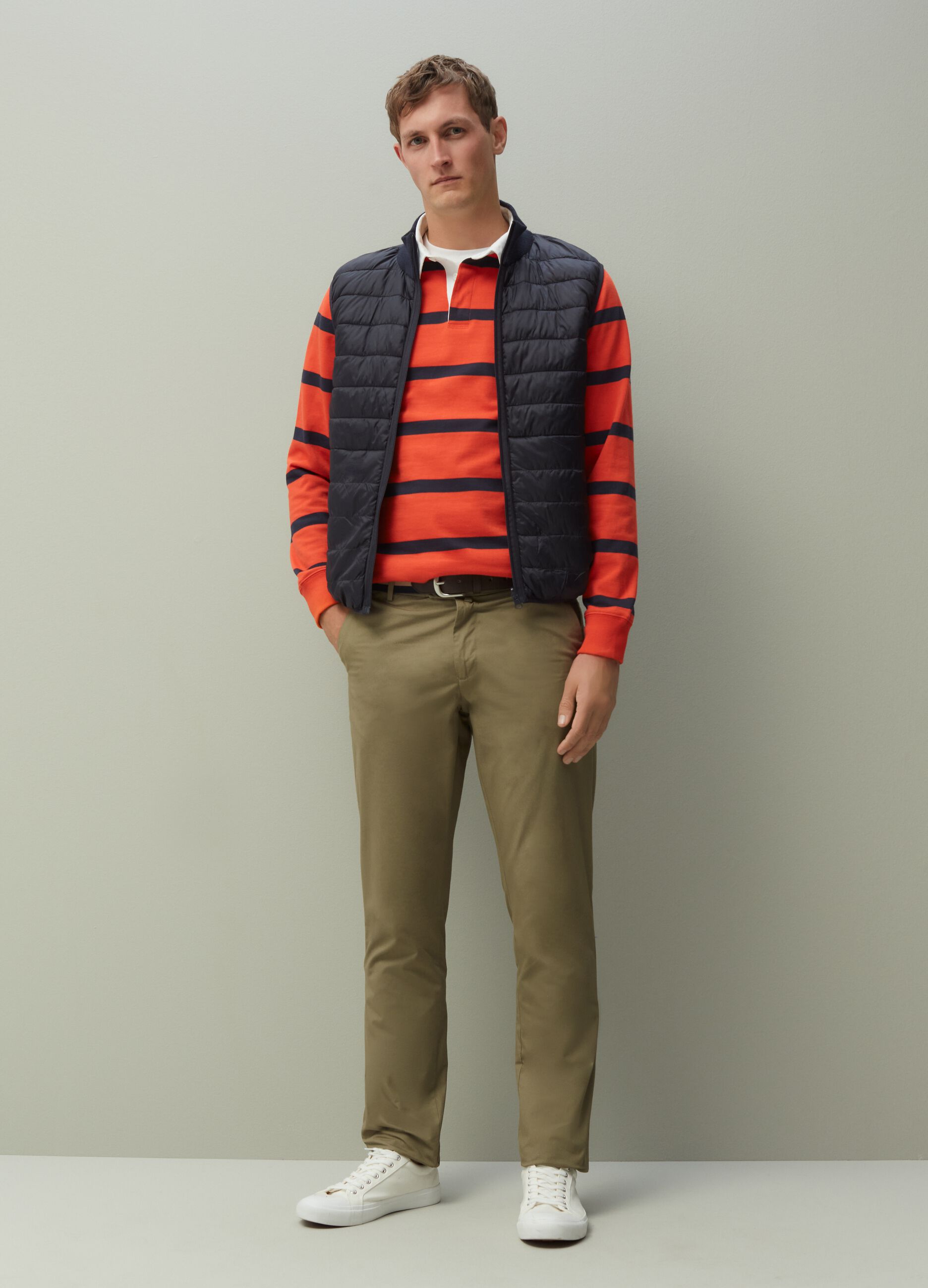 Pantaloni slim fit in tela_0