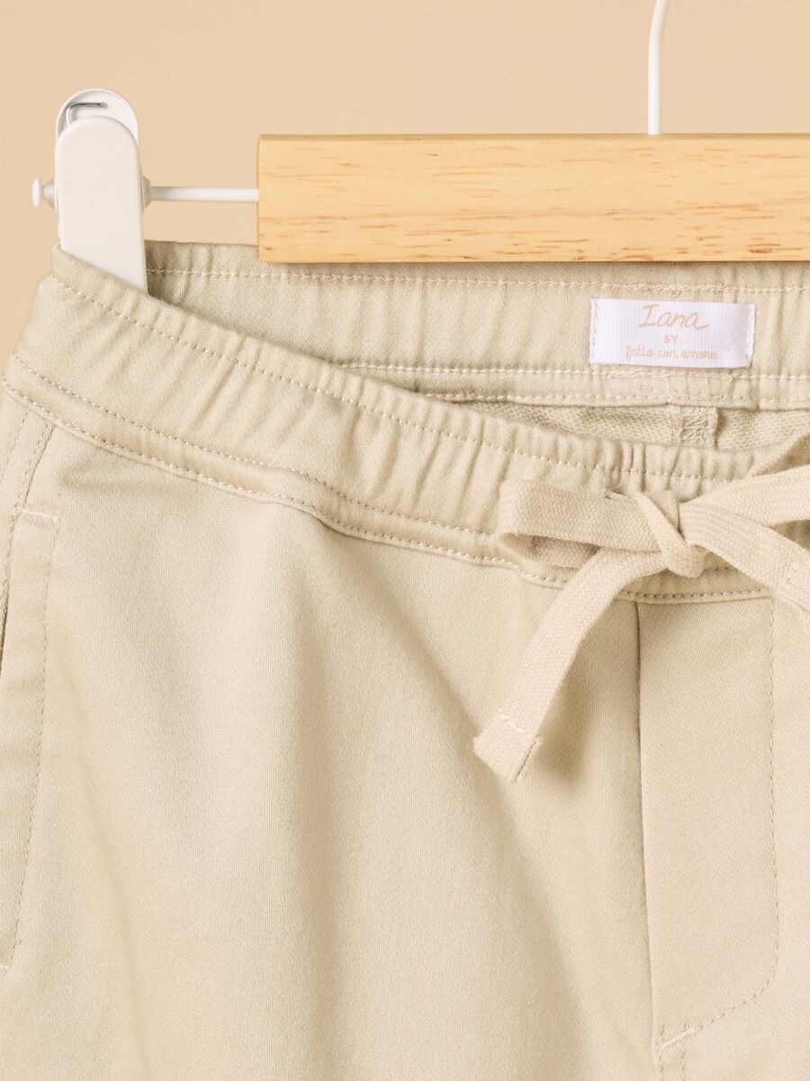 Stretch cotton blend cargo trousers_1