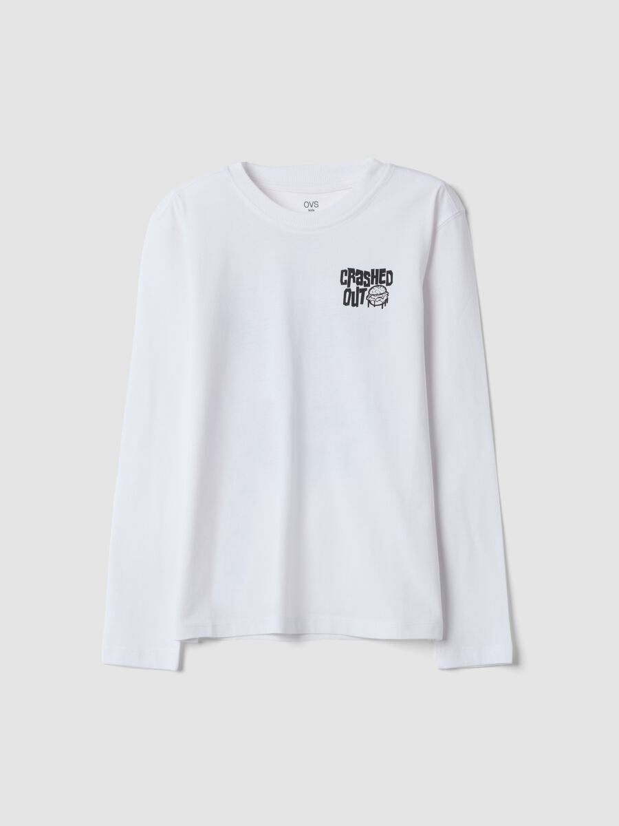 White organic cotton relaxed-fit T-shirt with print_0