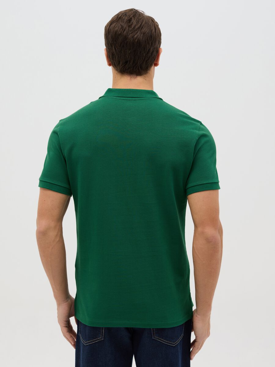 Green short sleeve cotton polo_2