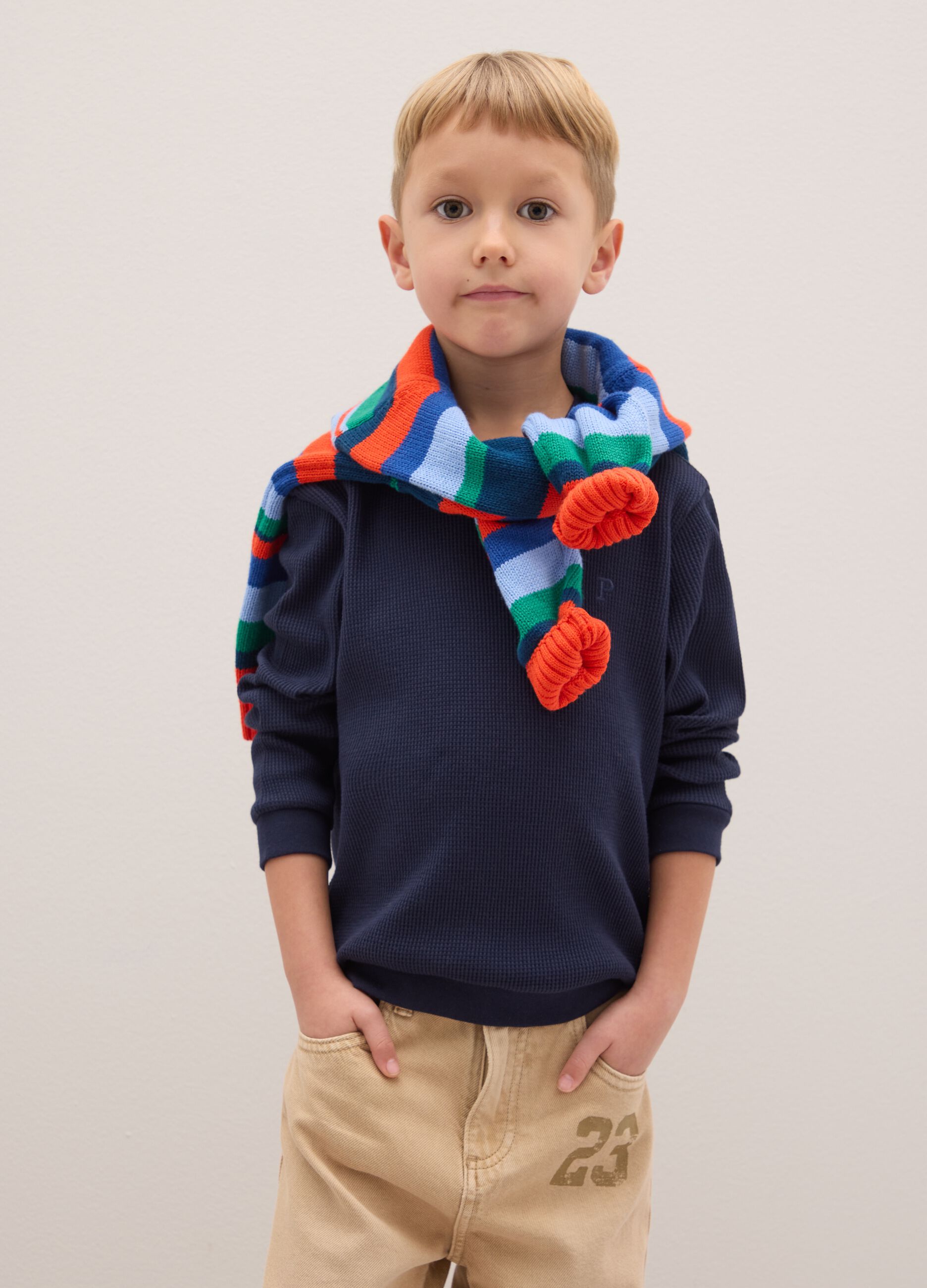 Pure Cotton Blue Kids T-Shirt with Regular Fit