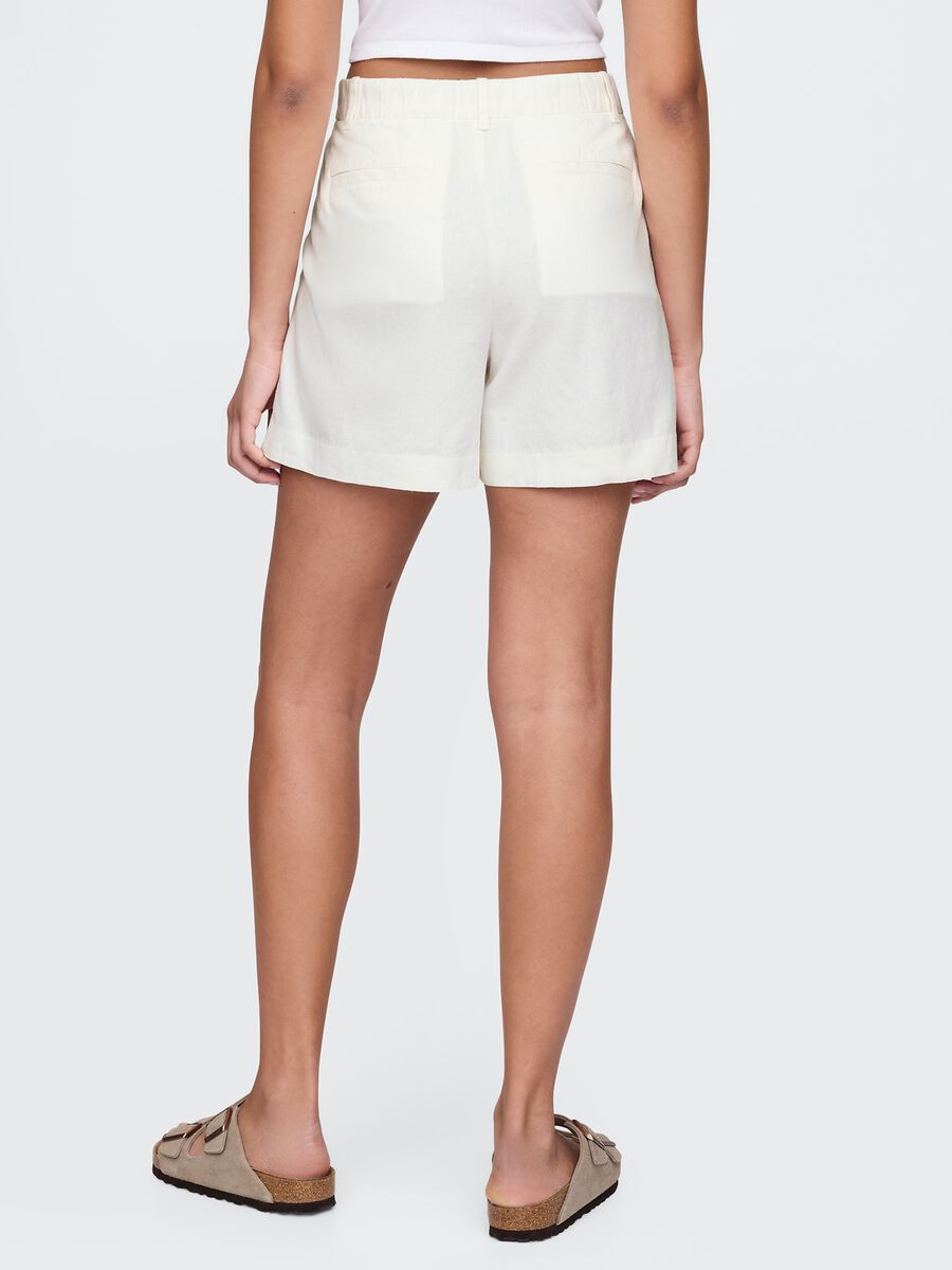 White Linen and Viscose Shorts by Gap_2