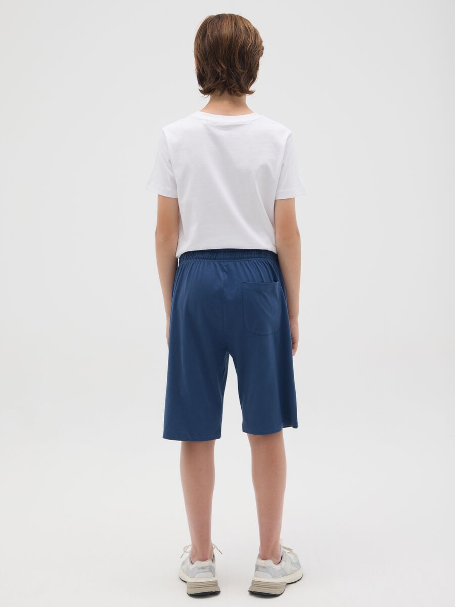 Boy's regular fit blue cotton shorts_1