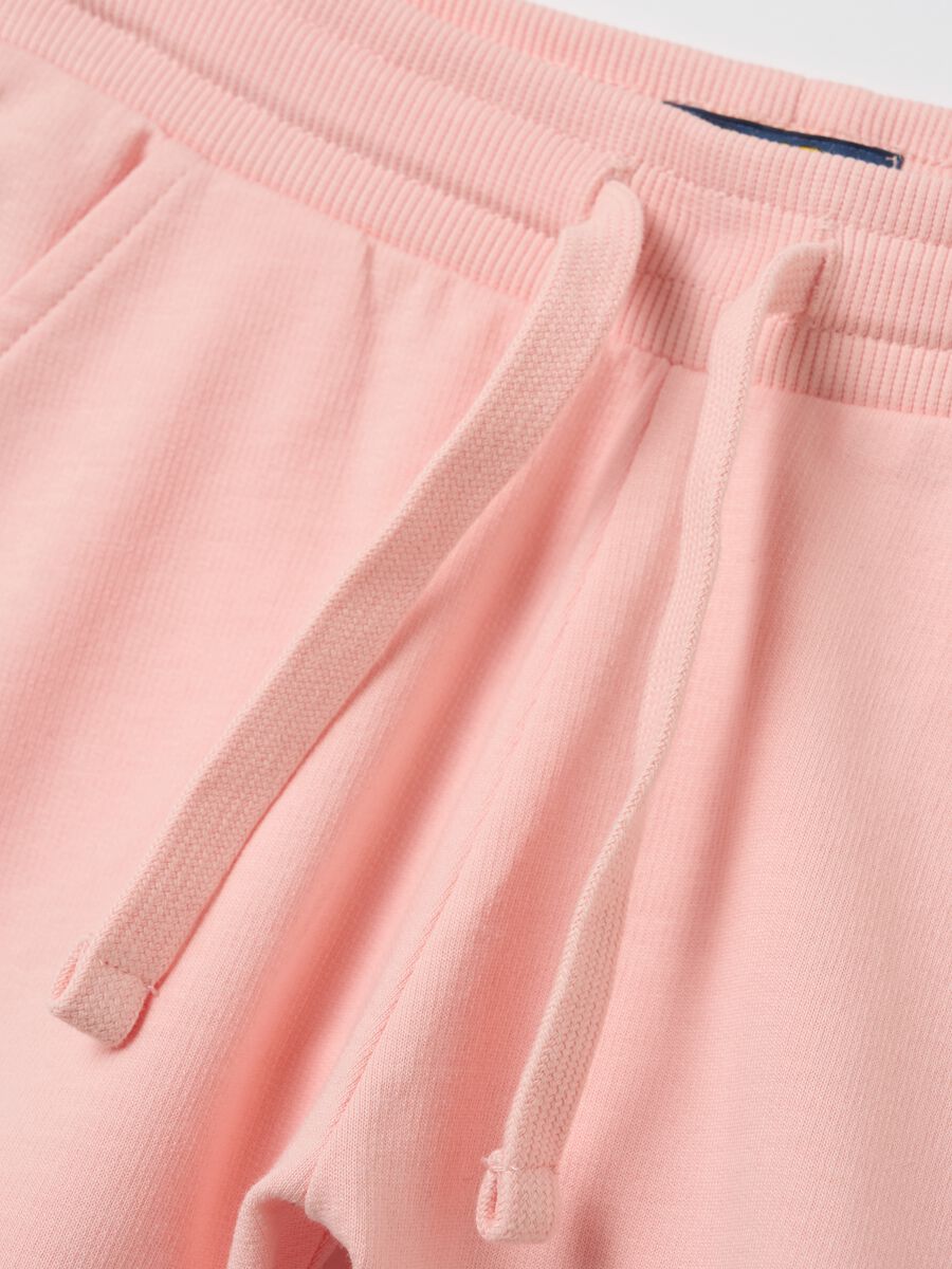 Girls' pink pure cotton shorts with regular fit_3