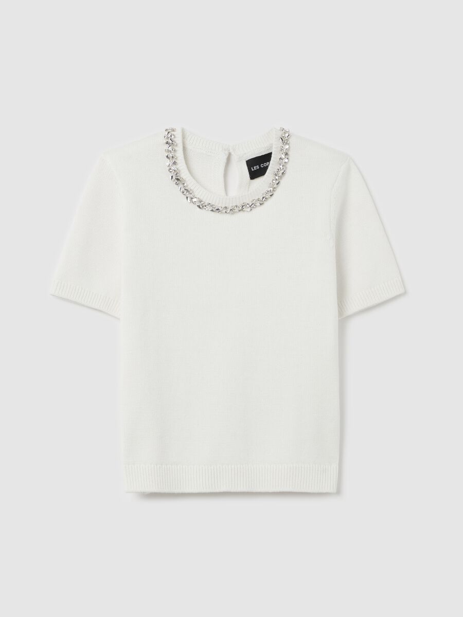 Top with round neck and jewel application_4