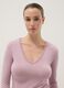 Maglia a maniche lunghe rosa regular fit e bordi in pizzo_1