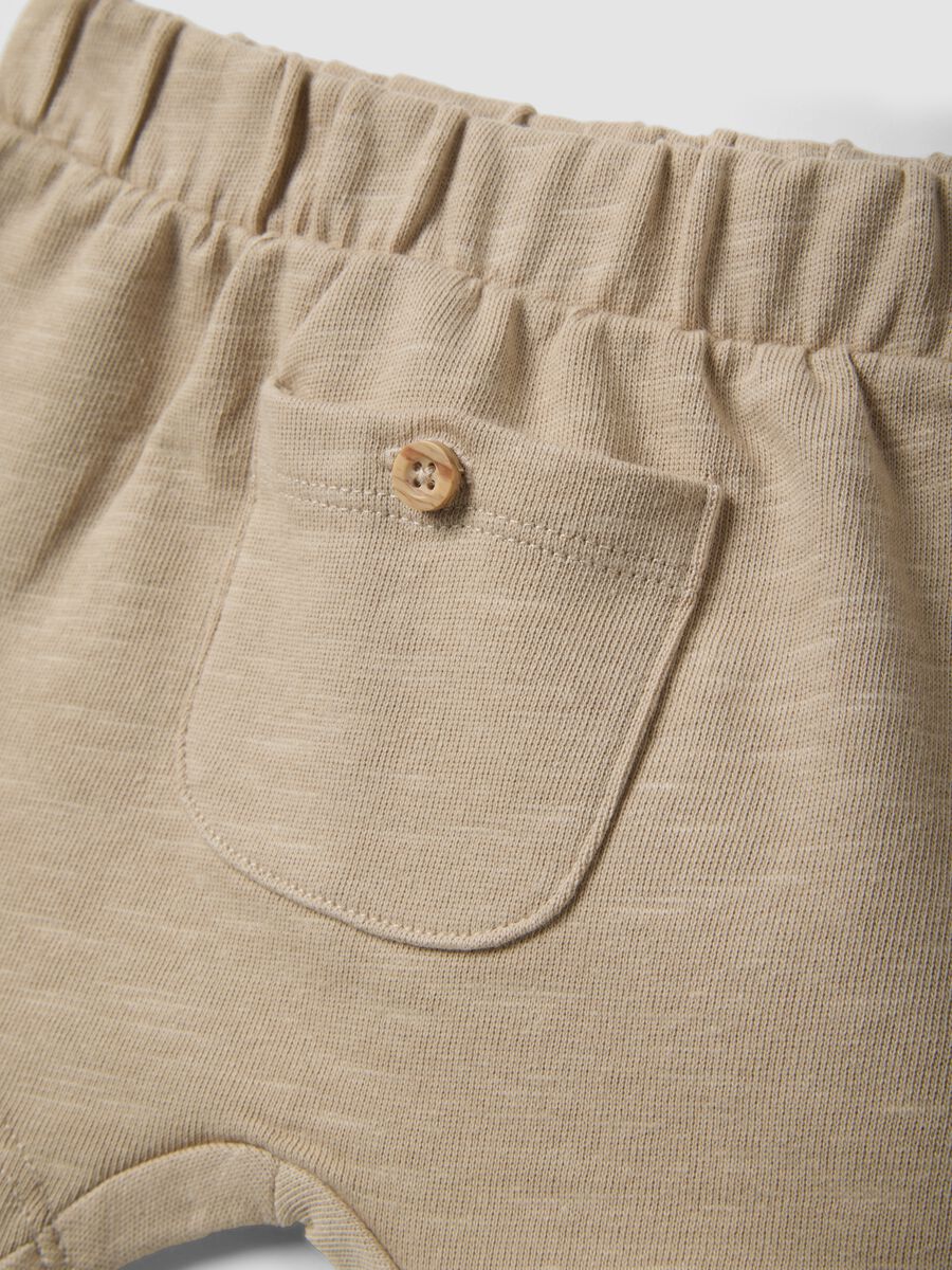 Set in puro cotone biologico beige da neonato relaxed fit_2