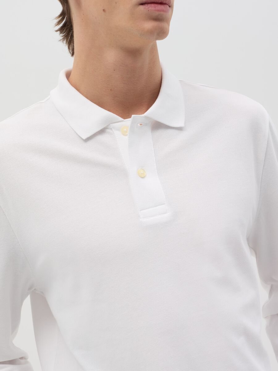 Long-sleeved polo shirt in organic cotton_2