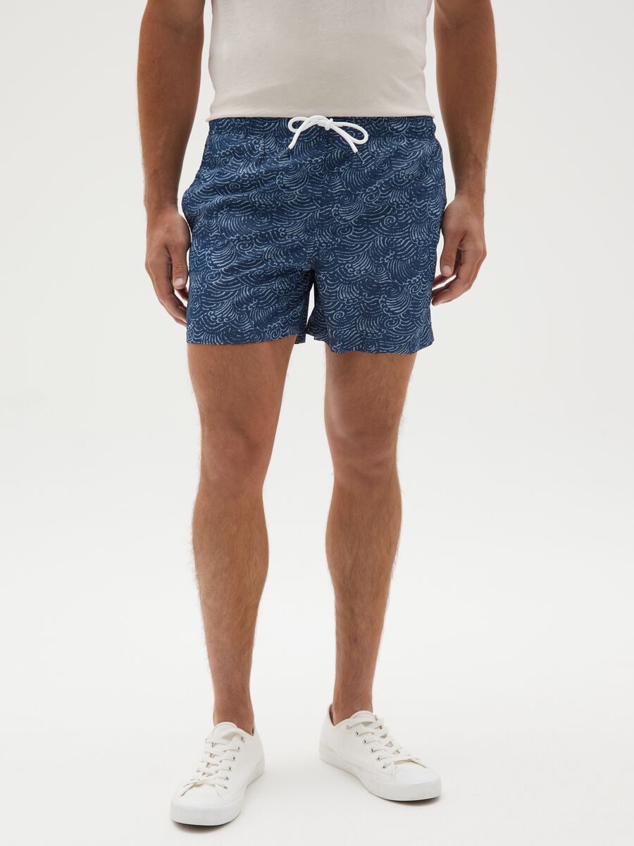 Men's regular fit multicolour fabric shorts_1