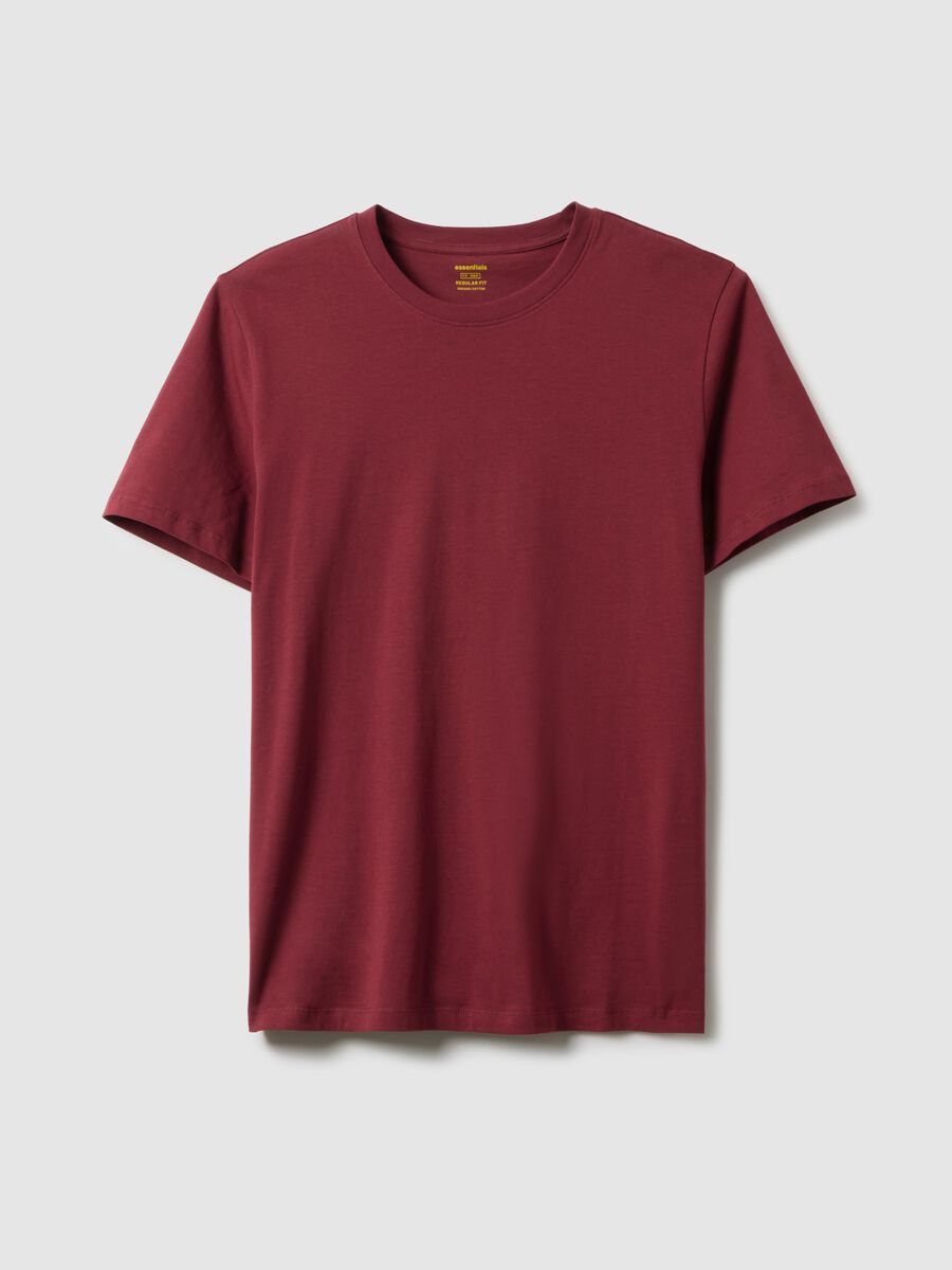 Red T-shirt in pure cotton regular fit_4
