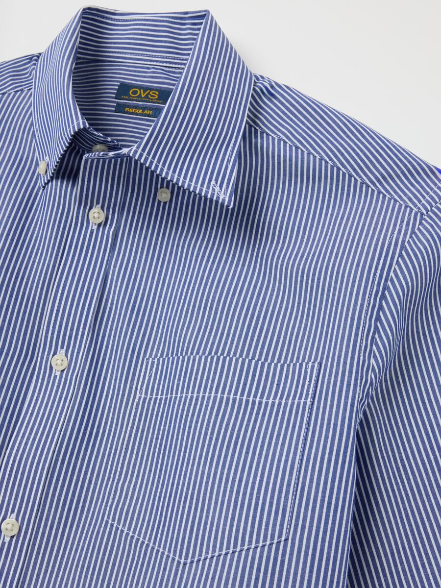Men's multicolour cotton blend shirt regular fit with button-down collar_1