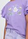 T-shirt a maniche corte con volant e logo_2