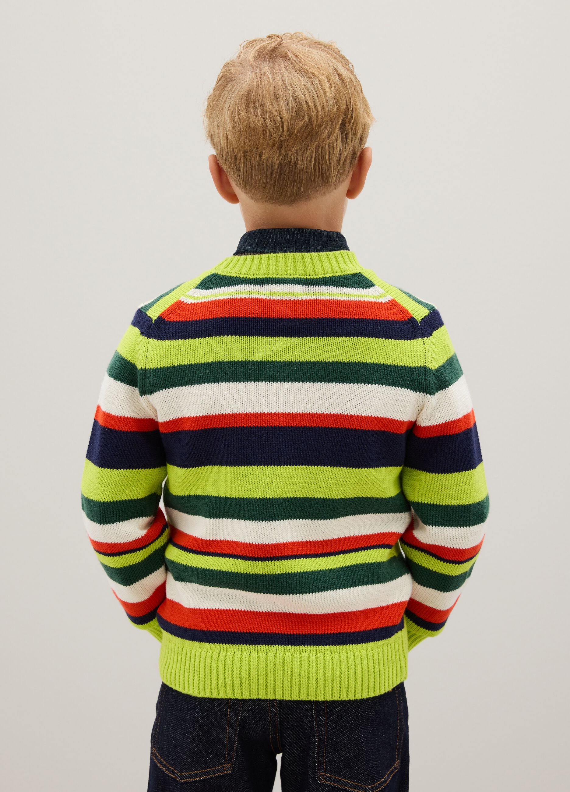Boys' pure cotton multicolour regular fit jumper