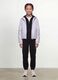 Grey hooded rain jacket with zip for girls_1